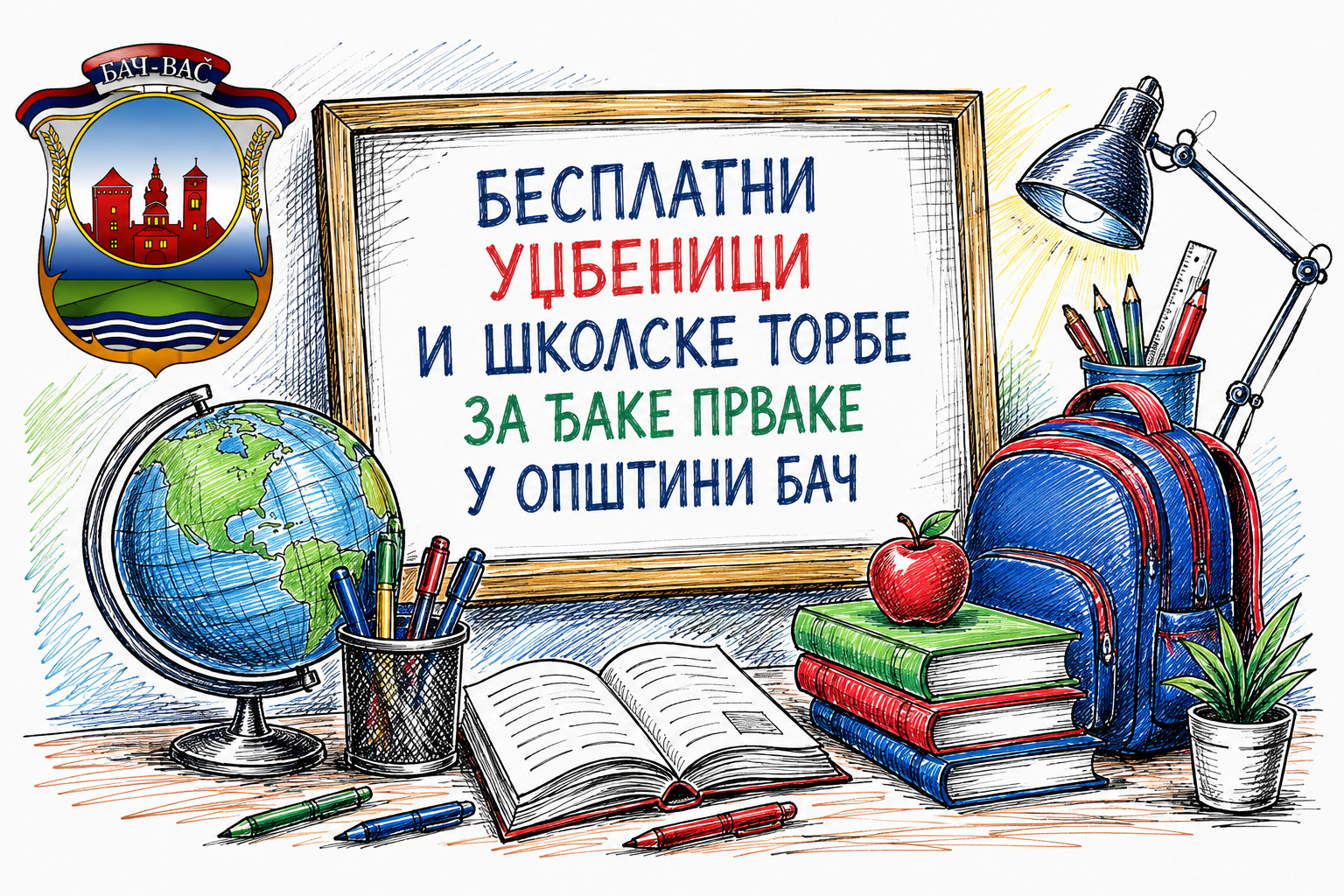 ЈЕДНА БРИГА МАЊЕ ЗА РОДИТЕЉЕ БУДУЋИХ ПРВАКА ИЗ ОПШТИНЕ БАЧ: И ове године на поклон уџбеници и ђачке торбе